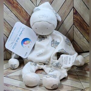 Under the Nile organic cotton lovey doll new white with elephant design